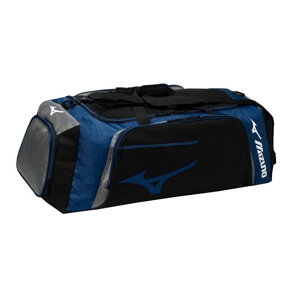 Bolsa Mizuno Tornado Hombre Negras/Azul Marino Ofertas BFZN-91674